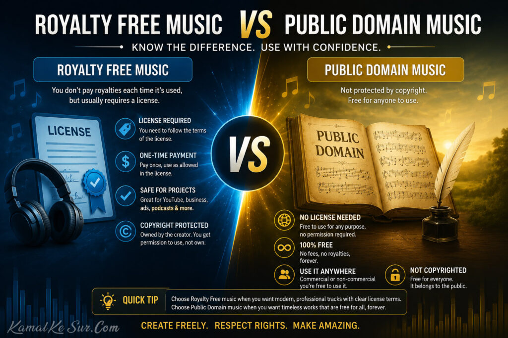 Royalty free or Public Domain Difference