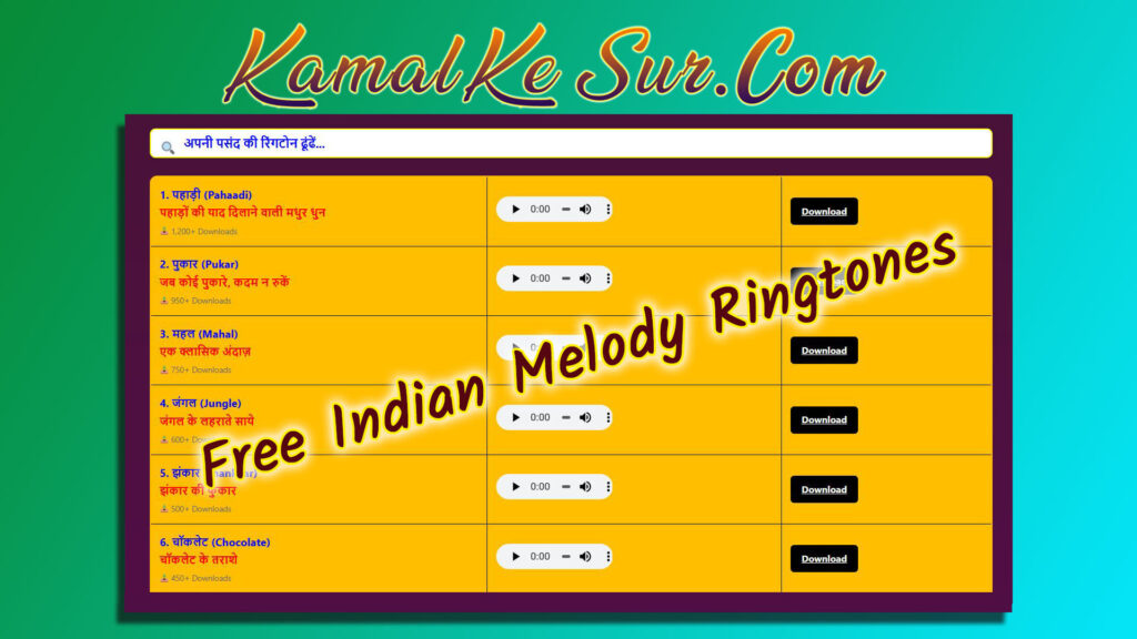 Download free ringtones Kamal Ke Sur