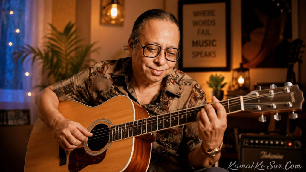 R D Burman with Guitar