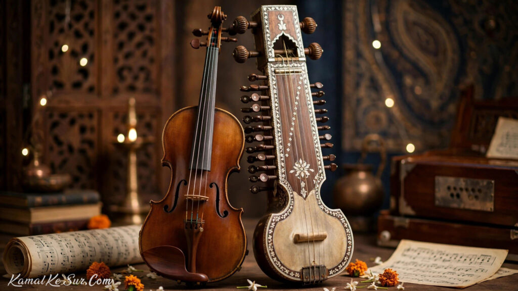 Sarangi and violin, Indian classical music