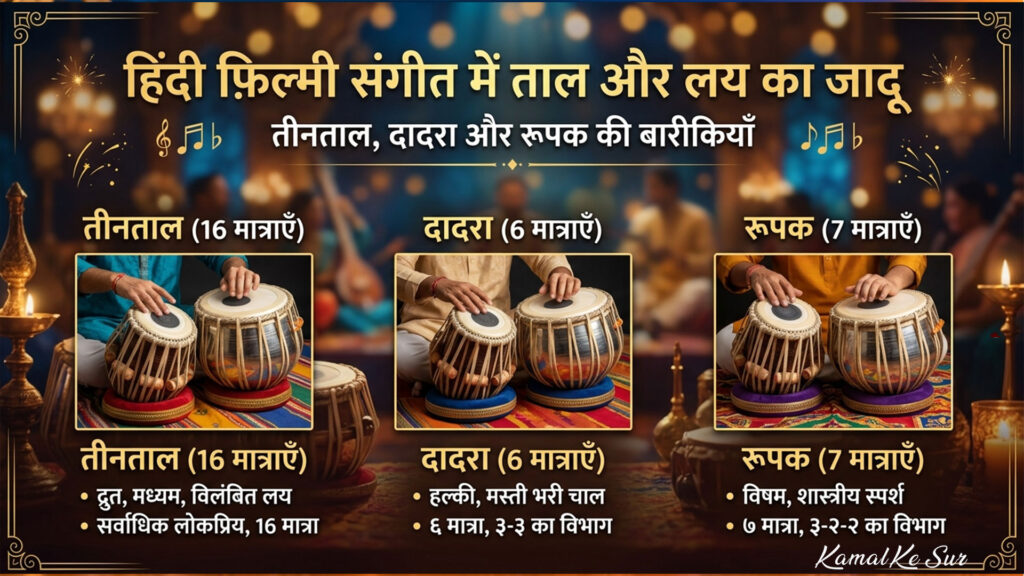 Tabla, teen taal, daadra, roopak